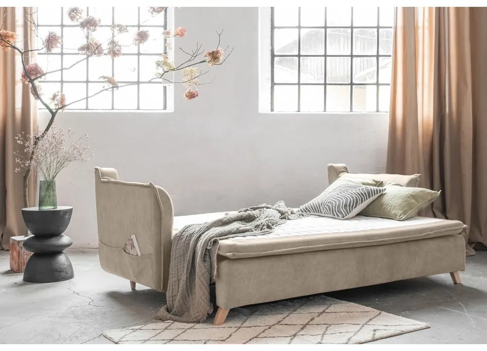 Divano in velluto beige 225 cm Charming Charlie - Miuform