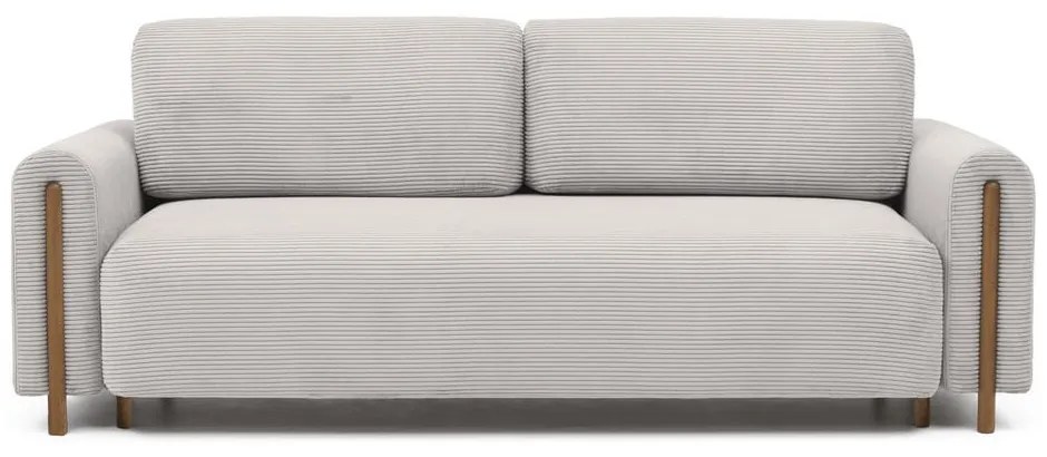 Divano beige allungabile/con contenitore e rivestimento in velluto a coste 244 cm Arcadova – ELTAP