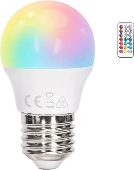 Aigostar - Lampadina LED RGBW dimmerabile G45 E27/6W/230V 3000K + telecomando