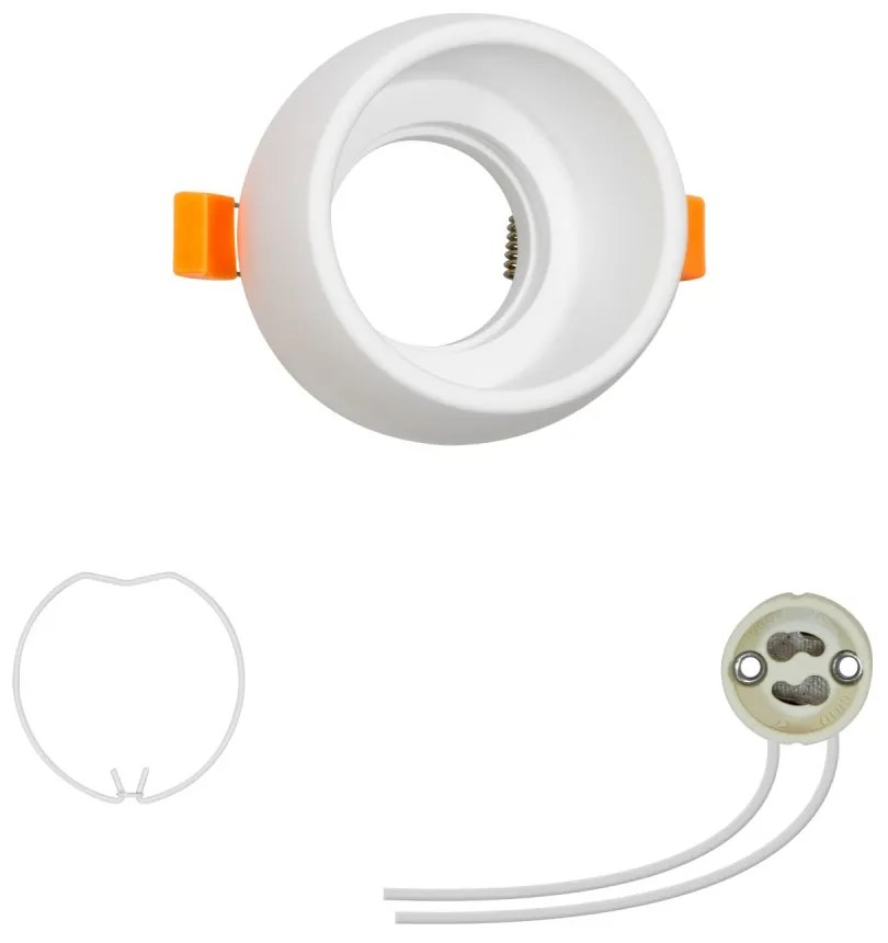 Portafaretto GU10 e MR16 in Gesso Pitturabile Tondo Foro Ø65mm Materiale Gesso