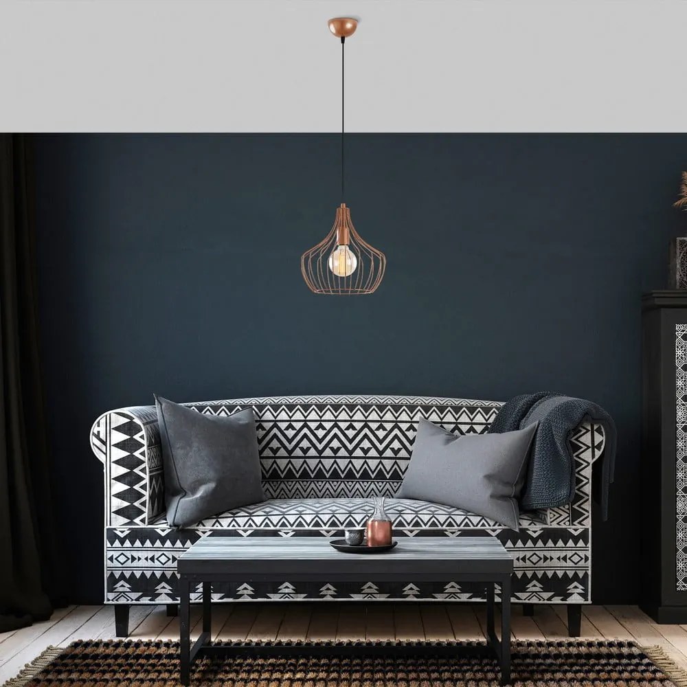 Lampadario color rame con paralume in metallo ø 27 cm Mezopotamya – Opviq lights