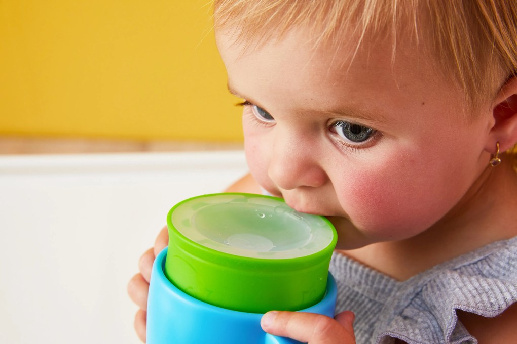 Tazza di apprendimento 360° anti-goccia 250 ml - blu/verde