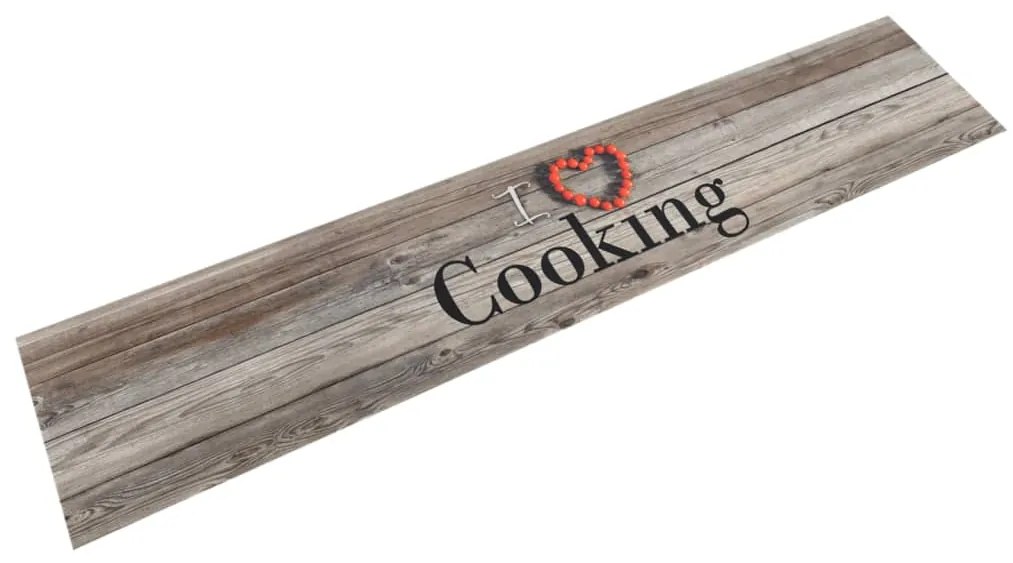 Tappeto Da Cucina Lavabile Grigio Cucinare 60x300 Cm Velluto /