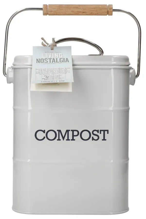 Contenitore grigio per rifiuti compostabili 3 l Living Nostalgia - Kitchen Craft