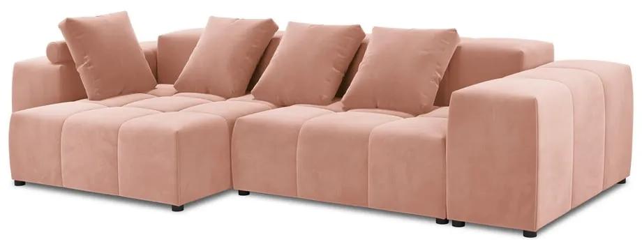 Divano angolare in velluto rosa (variabile) Rome Velvet - Cosmopolitan Design