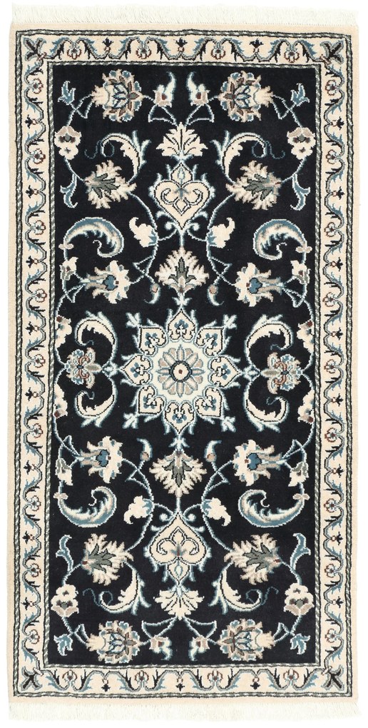 Nain Tappeto 70 x 140 Blu (Iran) Annodato A Mano
