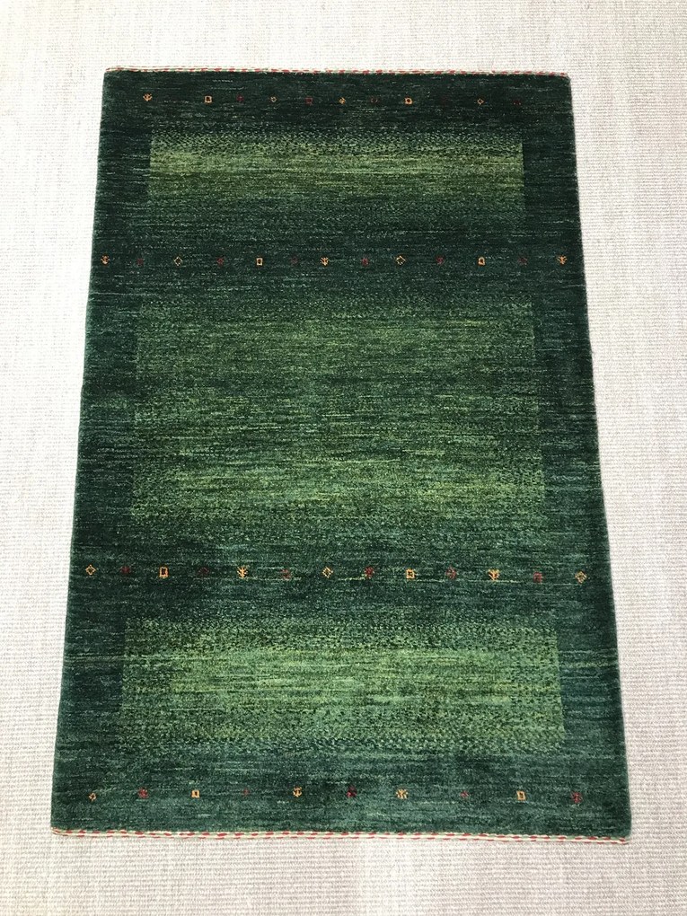 Loribaft Tappeto 100x140 Verde (Iran) Annodato A Mano