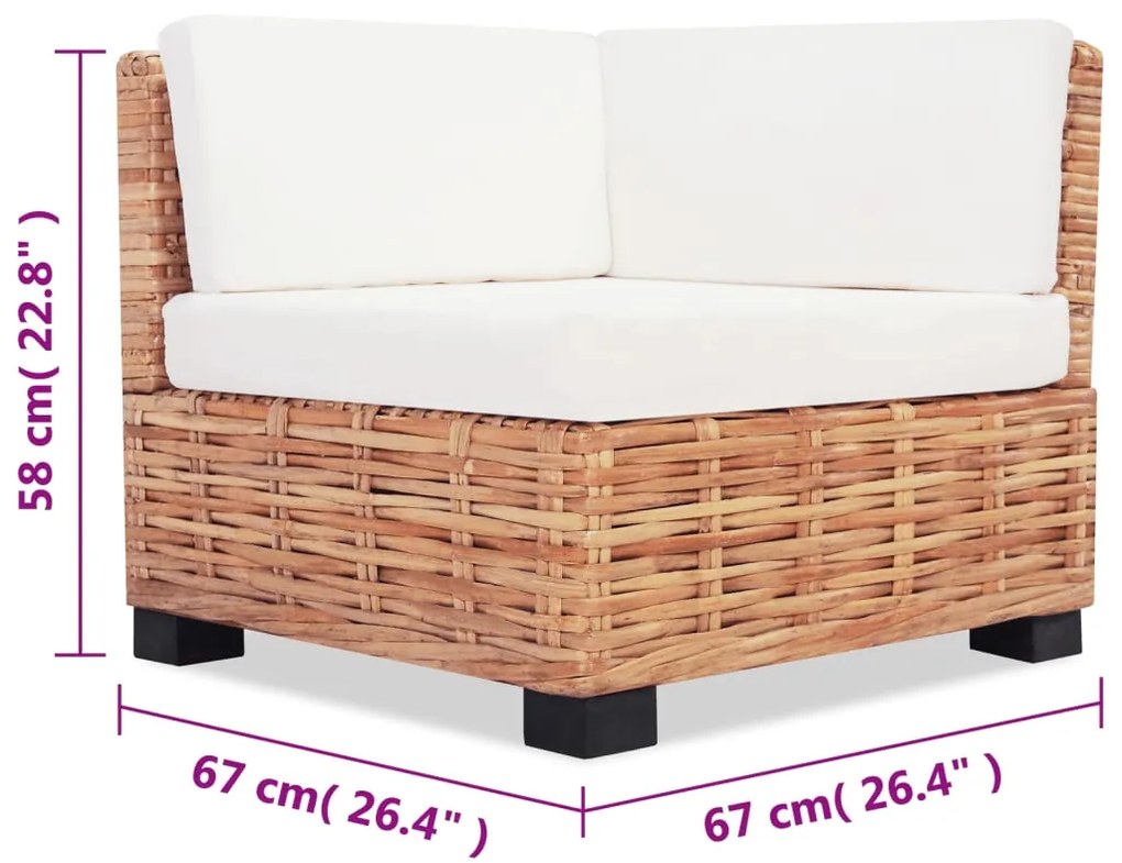 Set Divano 27 pz in Rattan Naturale