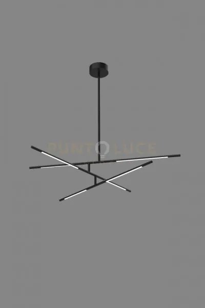 Tubular  lampadario tubolare 6lt nero, led 30w, 2700lm, 3000k, dia....