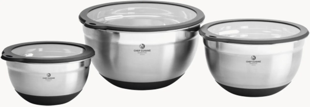 Set di 3 ciotole con coperchi in vetro Holden