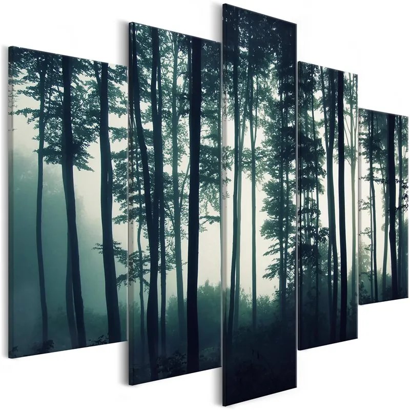 Quadro  Dark Forest (5 Parts) Wide  Colore Grigio, Dimensioni e Misure 200x100