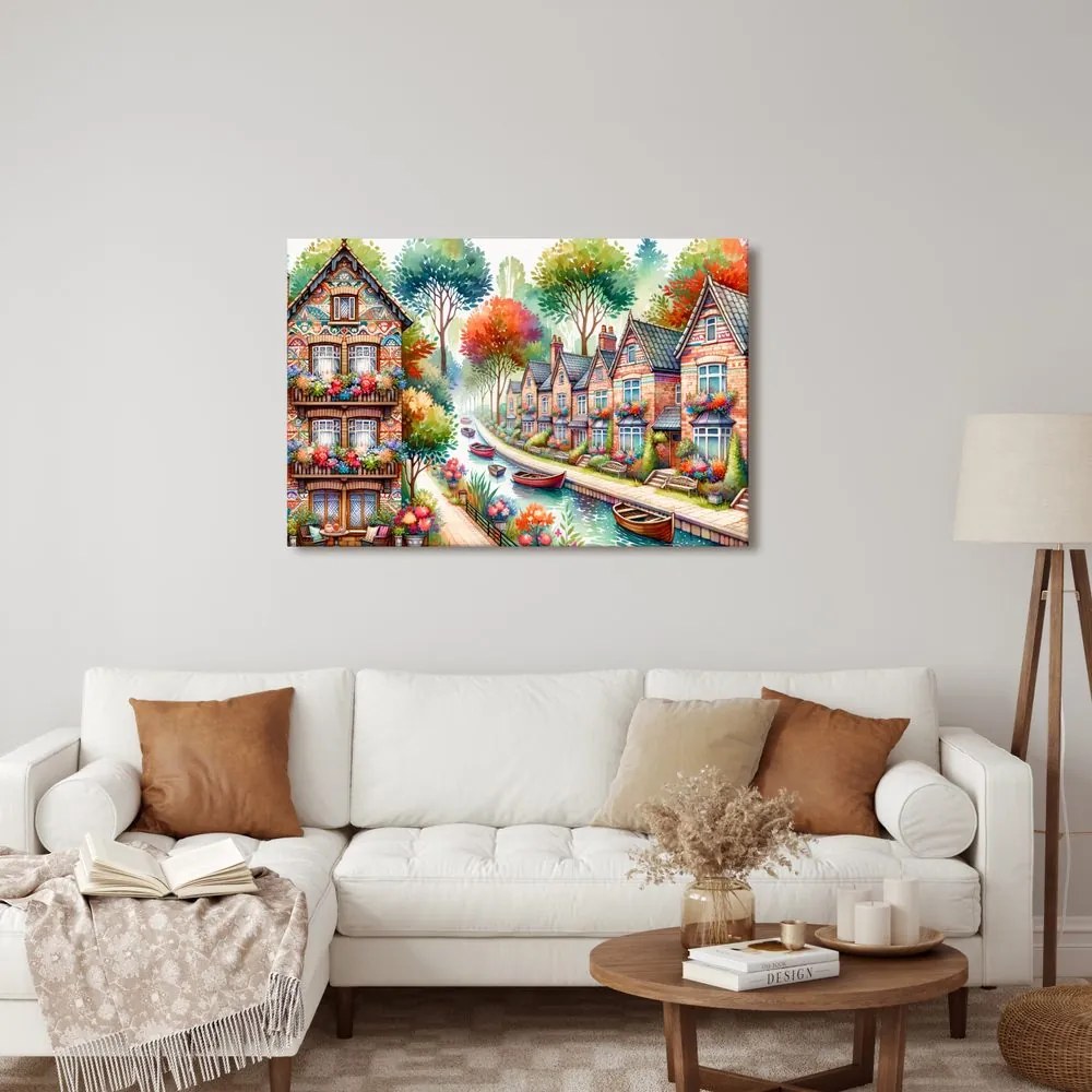 Quadro su tela – Cittadina primaverile