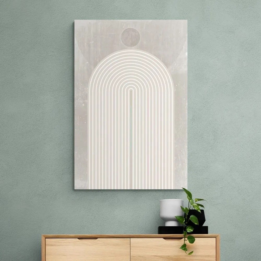 Stampa su tela – Arcobaleno beige moderno Mid-Century