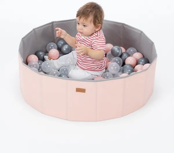 Piscina secca per bambini con palline pr. 80 cm rosa/grigio