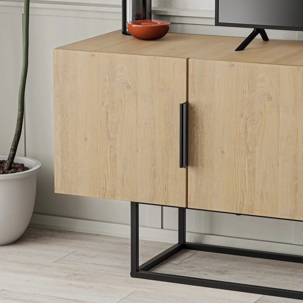 Tavolo TV in rovere colore naturale 140x55 cm Titan - Marckeric