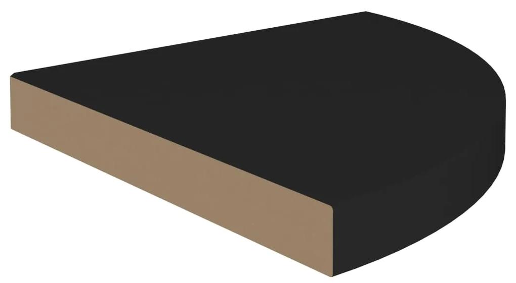 Scaffale angolare a parete nero 35x35x3,8 cm in mdf