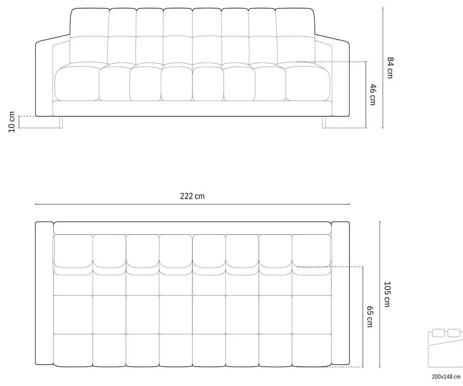 Divano verde allungabile/con contenitore 222 cm Bali – Cosmopolitan Design
