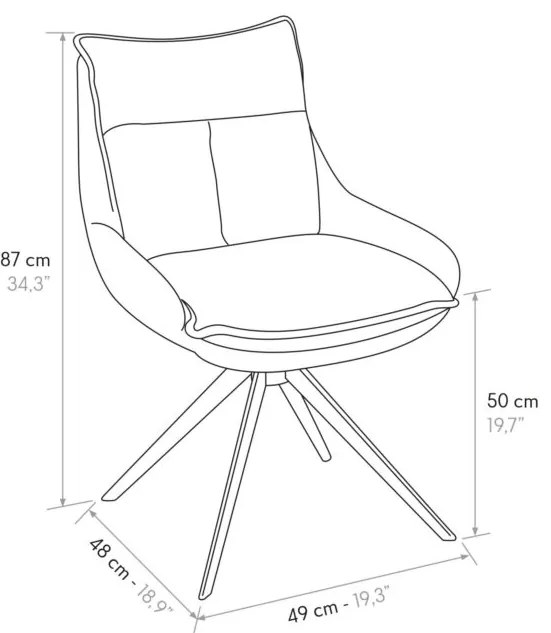 Set di 2 sedie ZERMATT in tessuto grigio e metallo nero