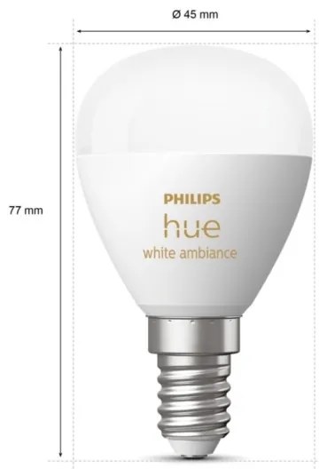 Lampadina LED dimmerabile Philips Hue WHITE AMBIANCE P45 E14/5,1W/230V 2200-6500K