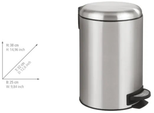 WENKO 22703100 - Cestino LEMAN 25x38 cm acciaio inox satinato/nero