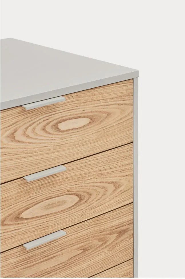 Cassettiera bassa grigia effetto rovere 159x80 cm Sierra - Teulat