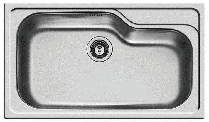 Lavello integrato 1 vasca DELINIA Titan inox L 50 x L 86 cm argento