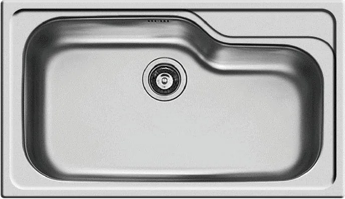 Lavello integrato 1 vasca in inox argento DELINIA Titan L 50 x L 86 cm