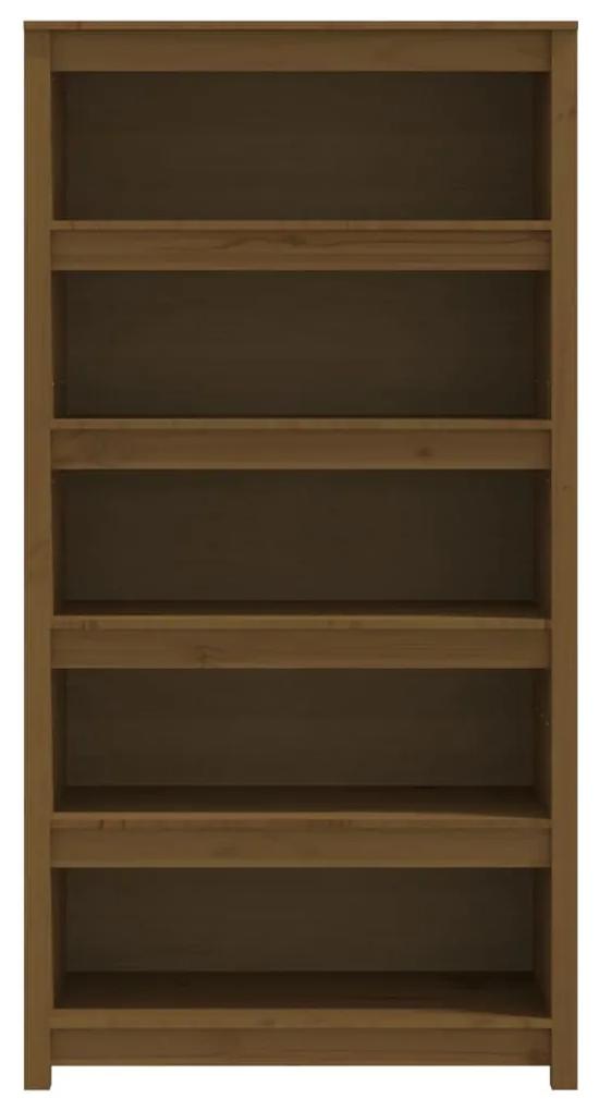 Libreria marrone miele 80x35x154 cm in legno massello di pino