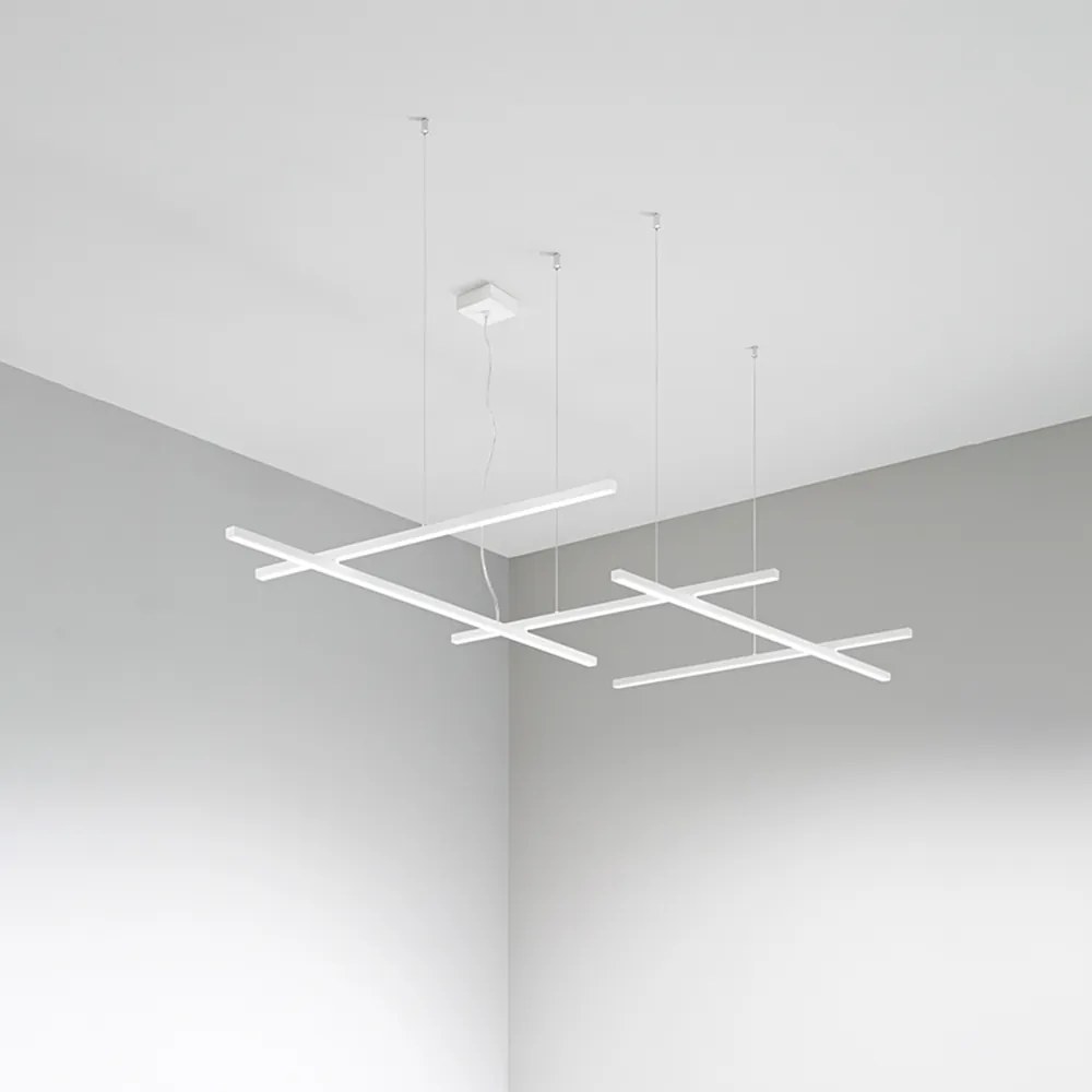 Lampadario Moderno Net Bianco Led Grande