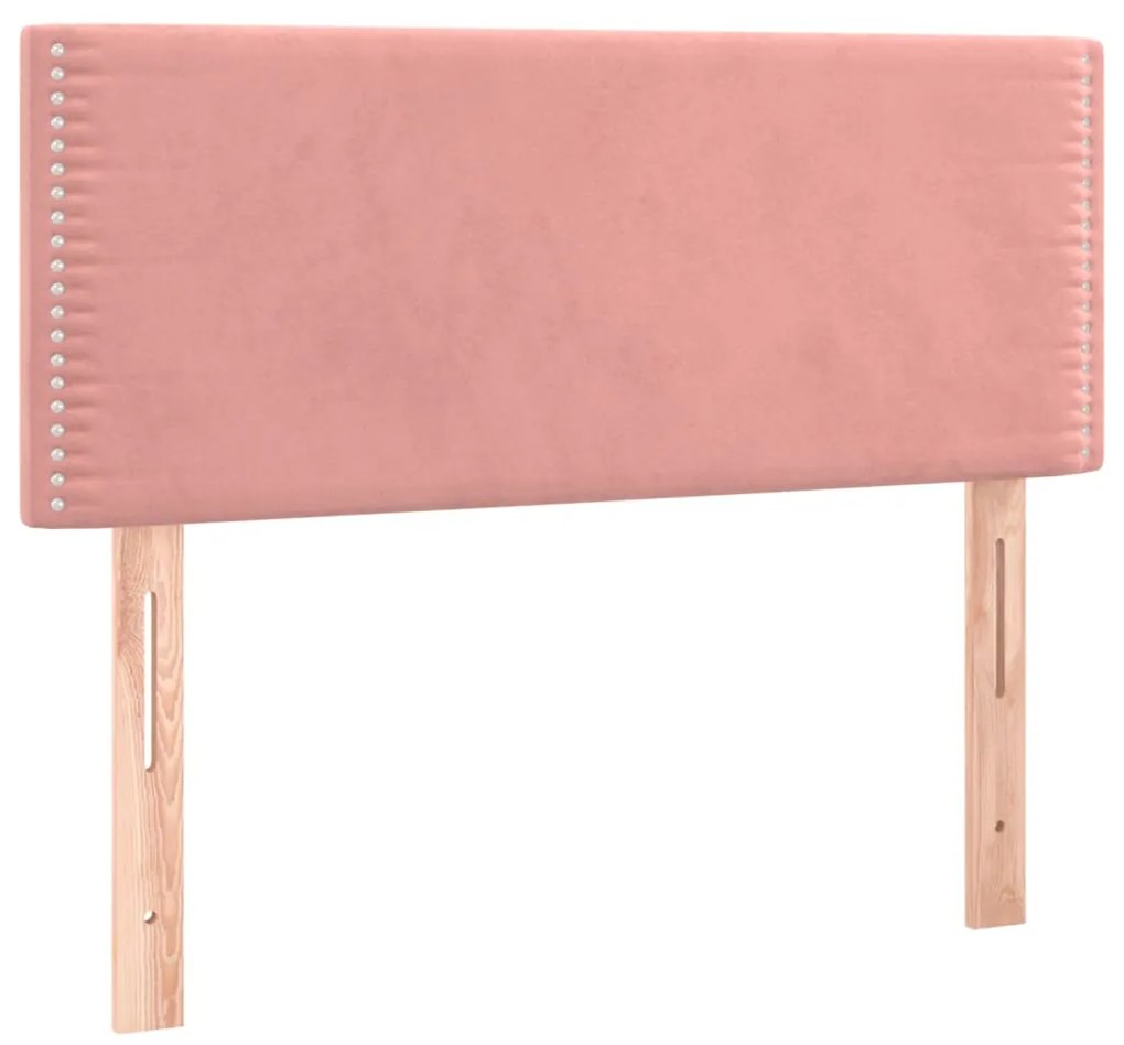 Testiera rosa 80x5x78/88 cm in velluto