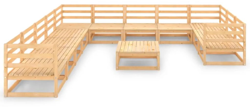 Set Divani da Giardino 12 pz in Legno Massello di Pino