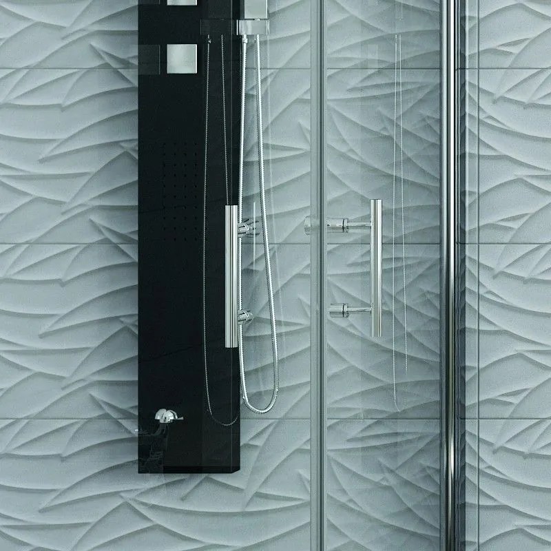 Kamalu - Box doccia angolare 90x80 due ante battenti finitura cromo | KS2800