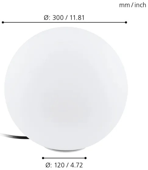 Eglo 98105 - Lampada da terra LED RGBW da esterno MONTEROLO-C 1xE27/9W/230V IP65 ø300