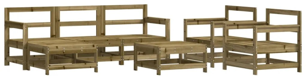 Set salotto da giardino 7 pz in legno impregnato di pino