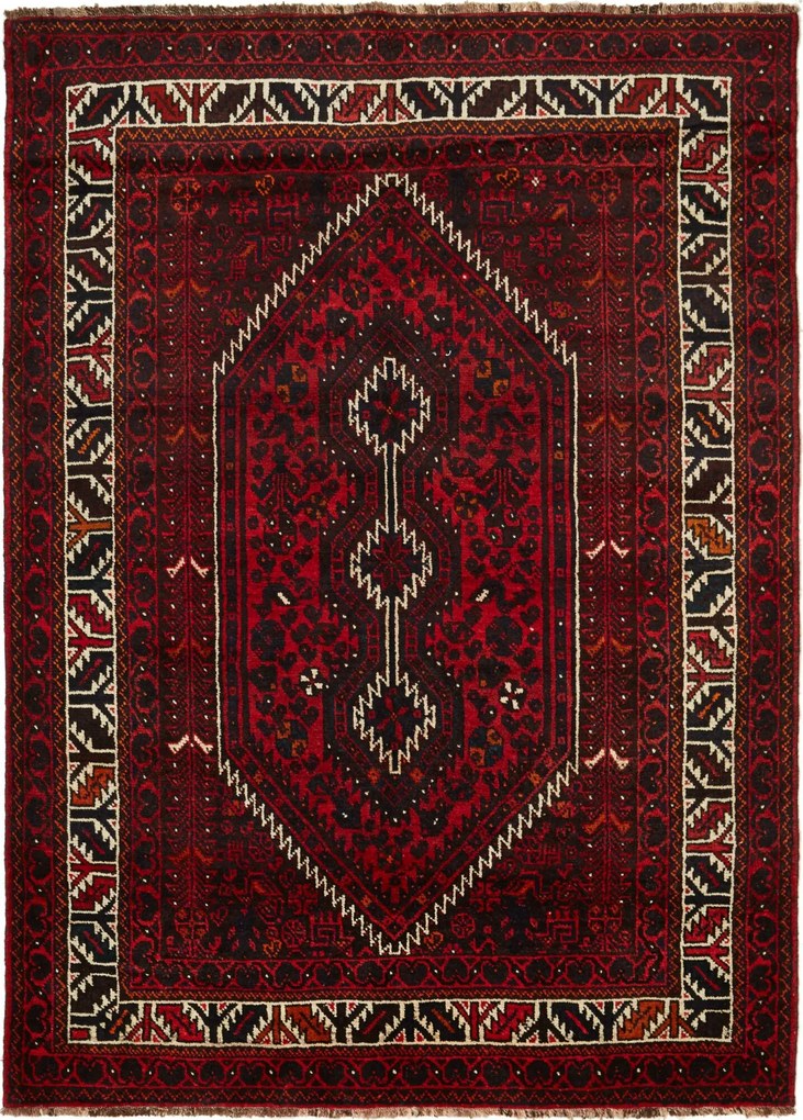 Shiraz Tappeto 240x170 Rosso (Iran) Annodato A Mano