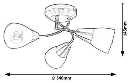 Rabalux 5690 - Plafoniera CONNOR 3xE14/40W/230V
