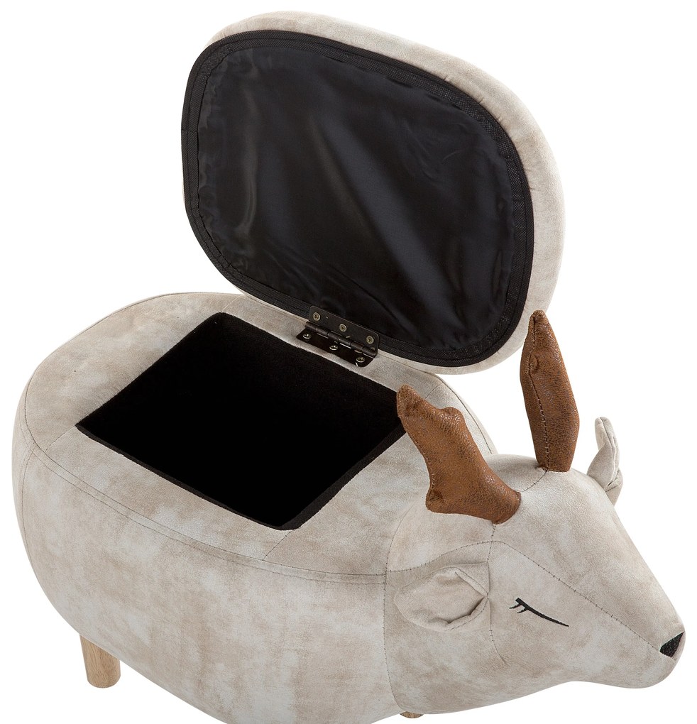 Pouf in tessuto beige REINDEER Beliani