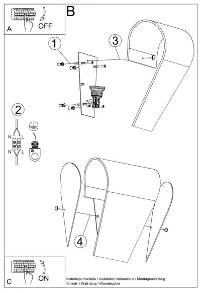 Sollux SL.0863 - Applique CLINO 1xE27/46W/230V