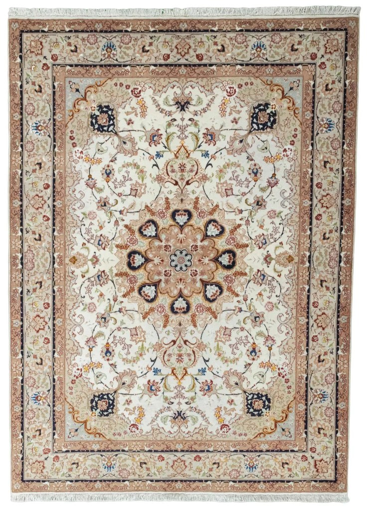 Tabriz Tappeto persiano 150 x 210 Beige (Iran) Annodato A Mano