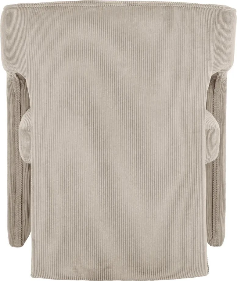 Poltrona in velluto a coste beige Vigor - Leitmotiv