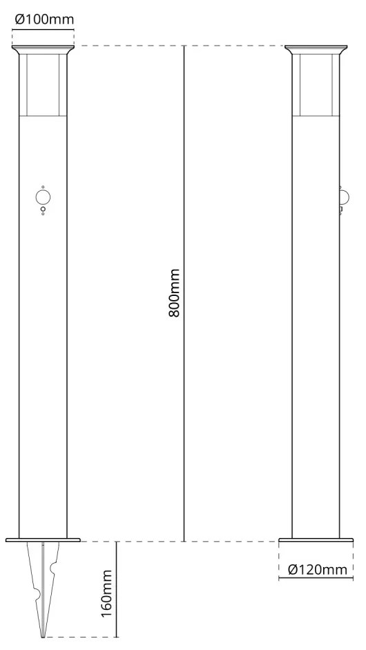 Paletto Solare 80cm in Acciaio Inox con Sensore Movimento e Picchetto Colore Bianco Naturale 4.000K