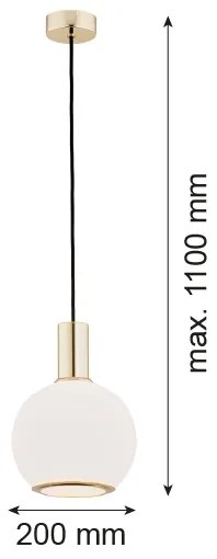 Argon 4357 - Lampadario a sospensione con filo SAGUNTO 1xE27/15W/230V d. 20 cm ottone