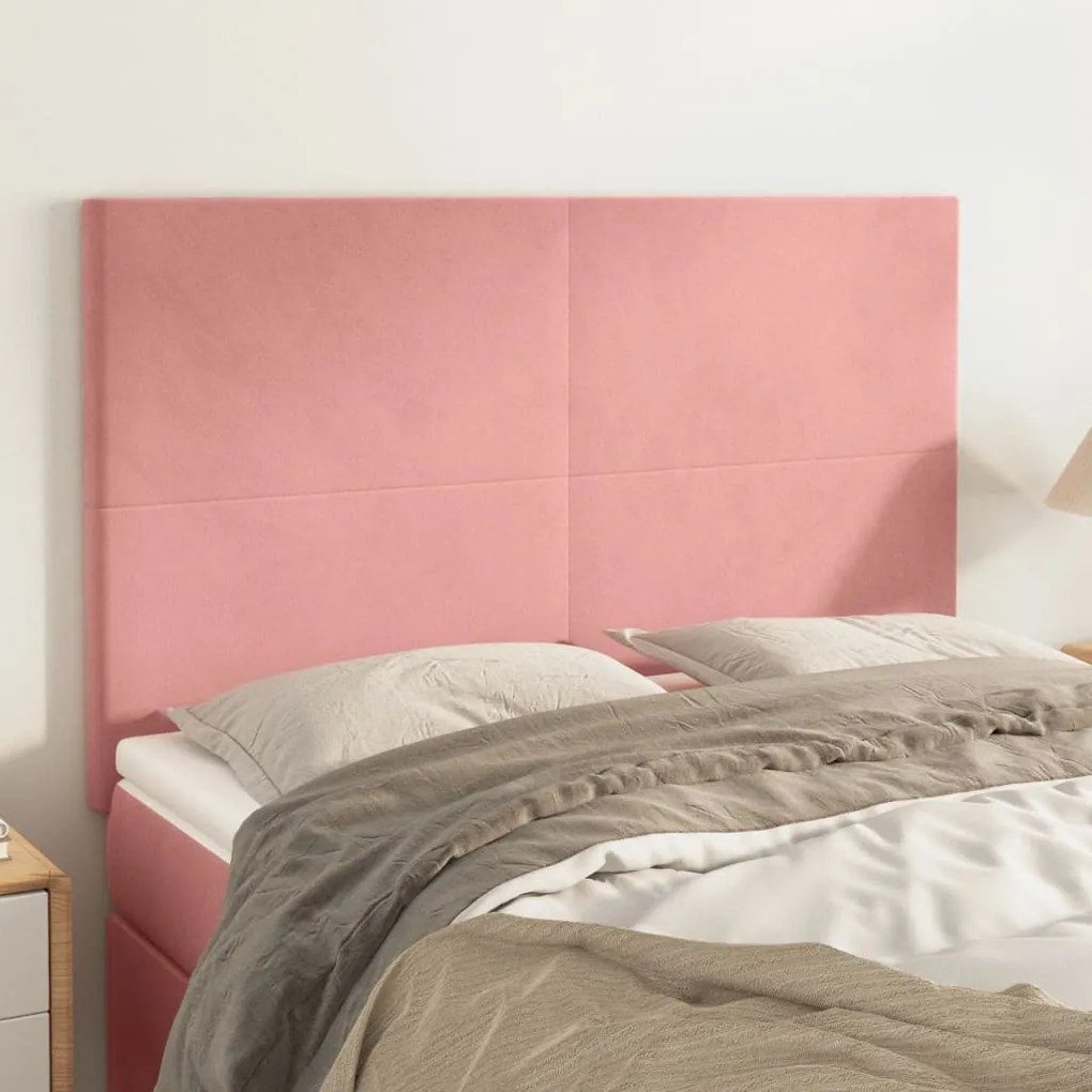 Testiere 4 Pz Rosa 72x5x78/88 Cm İn Velluto /