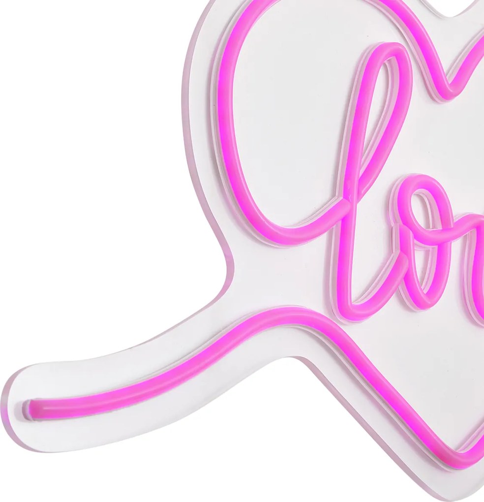 Lampada da parete al neon rosa con LED - Love