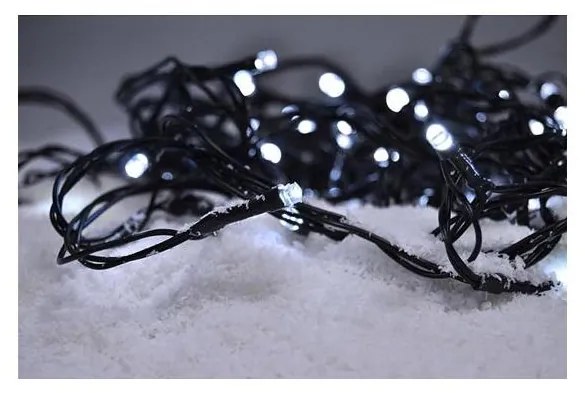 Solight1V101-W-Catena LED natalizia da esterno 100xLED/8 funzioni IP44 13m bianco freddo