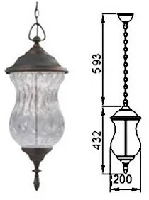 Lampadario LED da esterno a catena MARSYLIA 3xLED/3W/230V nero