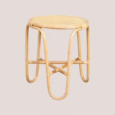 Tavolino rotondo in rattan (Ø50 cm) Minto Marrone Naturale - Sklum