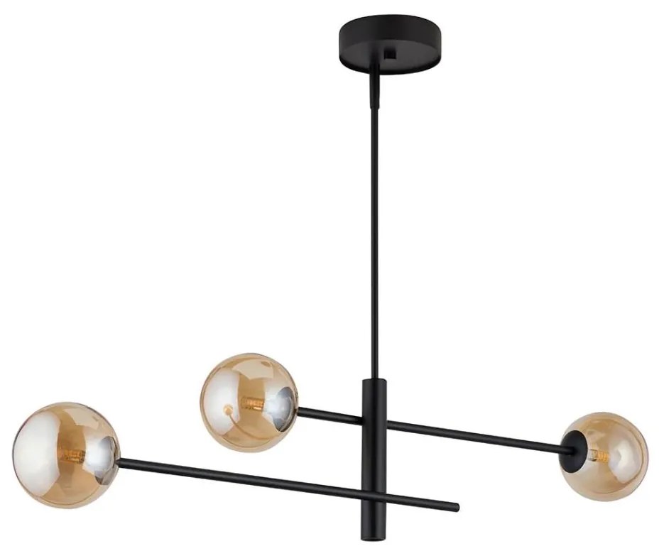 Lampadario su palo  ORO 3xG9/12W/230V nero/oro