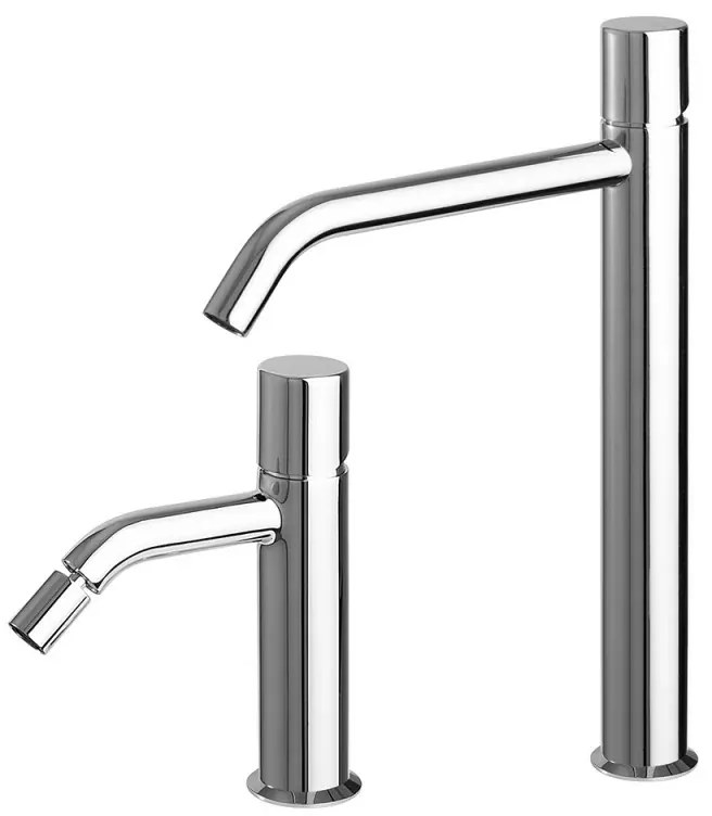 Set miscelatori lavabo alto e bidet senza leva cromato Gemma