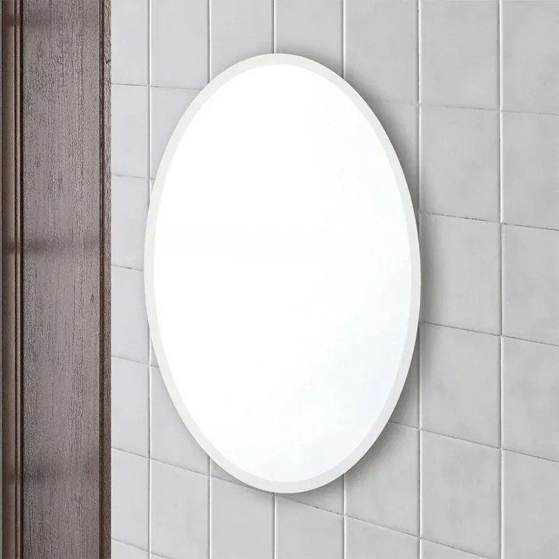 Specchio bagno ovale 55x85 cm reversibile con bisellatura 2,5 cm